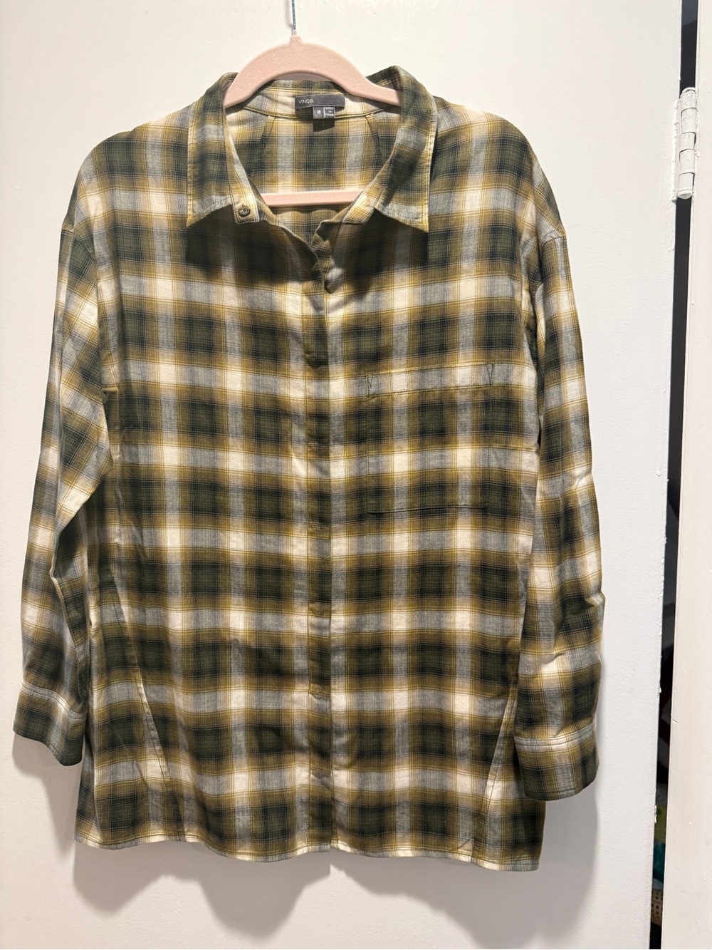 Vince Plaid Button-Up Shirt - 100% Cotton